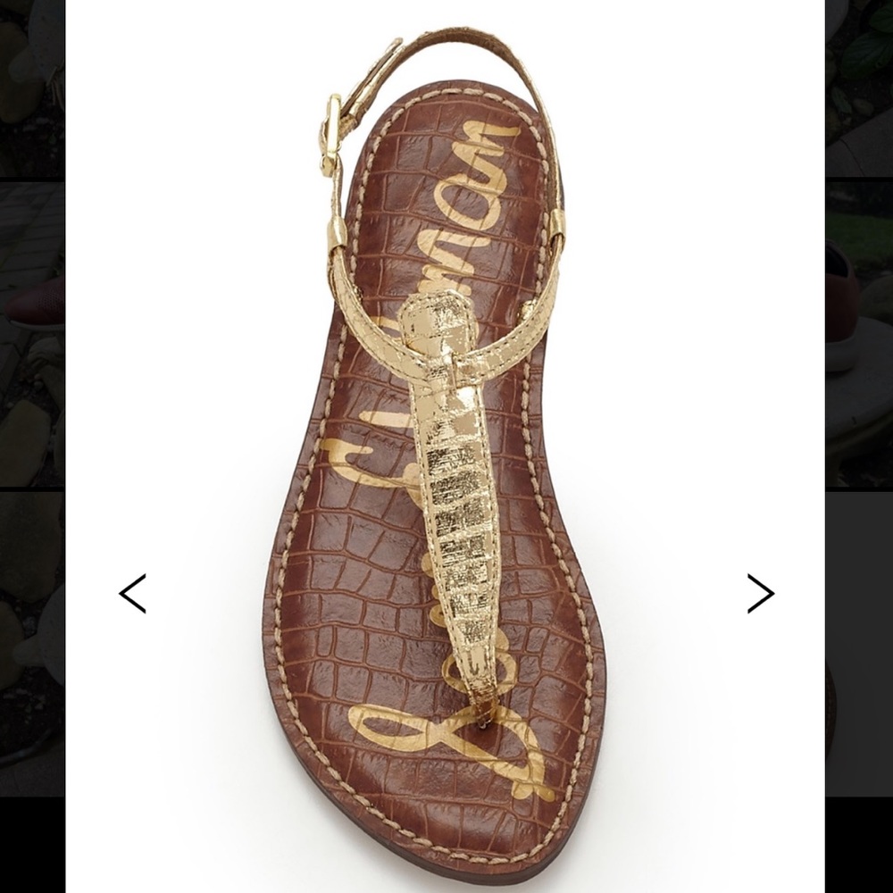 Sam Edelman Gigi Gold Thong Sandal Flats